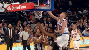 Watch: Rookie Kristaps Porzingis With Nasty Dunk On LaMarcus Aldridge